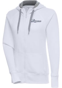 Antigua Columbus Clippers Womens White Victory Long Sleeve Full Zip Jacket