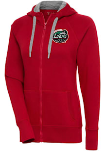 Antigua Great Lakes Loons Womens Red Victory Long Sleeve Full Zip Jacket