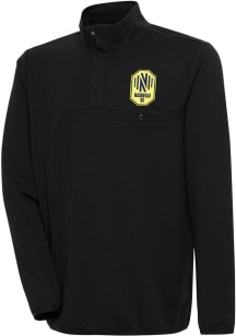 Antigua Nashville SC Mens Black Steamer Long Sleeve 1/4 Zip Pullover