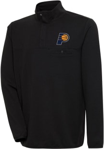 Antigua Indiana Pacers Mens Black Steamer Long Sleeve 1/4 Zip Pullover