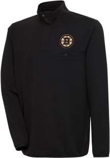 Antigua Boston Bruins Mens Black Steamer Long Sleeve 1/4 Zip Pullover