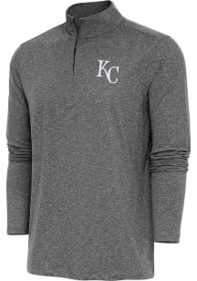 Antigua Kansas City Royals Mens Black Hunk Long Sleeve 1/4 Zip Pullover