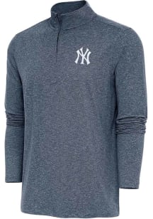 Antigua New York Yankees Mens Navy Blue Hunk Long Sleeve 1/4 Zip Pullover