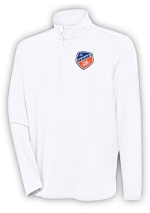 Antigua FC Cincinnati Mens White Hunk Long Sleeve 1/4 Zip Pullover