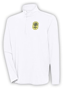 Antigua Nashville SC Mens White Hunk Long Sleeve 1/4 Zip Pullover