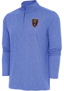 Antigua Real Salt Lake Mens Blue Hunk Long Sleeve 1/4 Zip Pullover