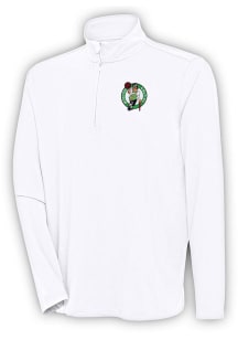 Antigua Boston Celtics Mens White Hunk Long Sleeve 1/4 Zip Pullover