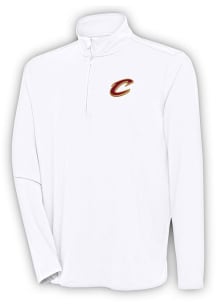 Antigua Cleveland Cavaliers Mens White Hunk Long Sleeve 1/4 Zip Pullover