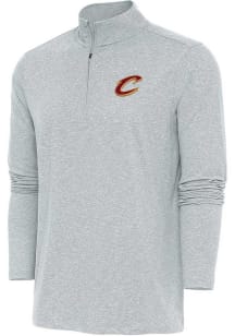Antigua Cleveland Cavaliers Mens Grey Hunk Long Sleeve 1/4 Zip Pullover