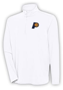 Antigua Indiana Pacers Mens White Hunk Long Sleeve 1/4 Zip Pullover