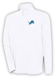 Antigua Detroit Lions Mens White Hunk Long Sleeve 1/4 Zip Pullover