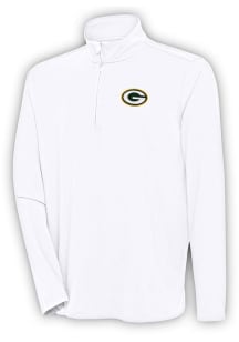 Antigua Green Bay Packers Mens White Hunk Long Sleeve 1/4 Zip Pullover