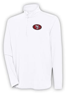 Antigua San Francisco 49ers Mens White Hunk Long Sleeve 1/4 Zip Pullover