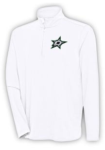 Antigua Dallas Stars Mens White Hunk Long Sleeve 1/4 Zip Pullover