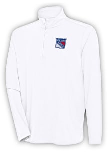 Antigua New York Rangers Mens White Hunk Long Sleeve 1/4 Zip Pullover