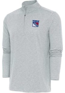 Antigua New York Rangers Mens Grey Hunk Long Sleeve 1/4 Zip Pullover