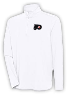 Antigua Philadelphia Flyers Mens White Hunk Long Sleeve 1/4 Zip Pullover