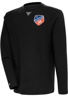 Antigua FC Cincinnati Mens Black Flier Bunker Long Sleeve Crew Sweatshirt