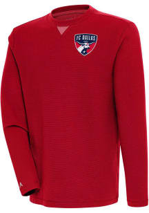 Antigua FC Dallas Mens Red Flier Bunker Long Sleeve Crew Sweatshirt
