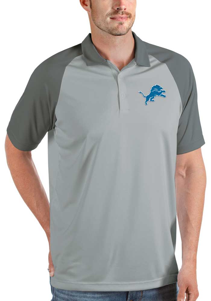 Antigua Men's Detroit Lions Tribute Black Polo