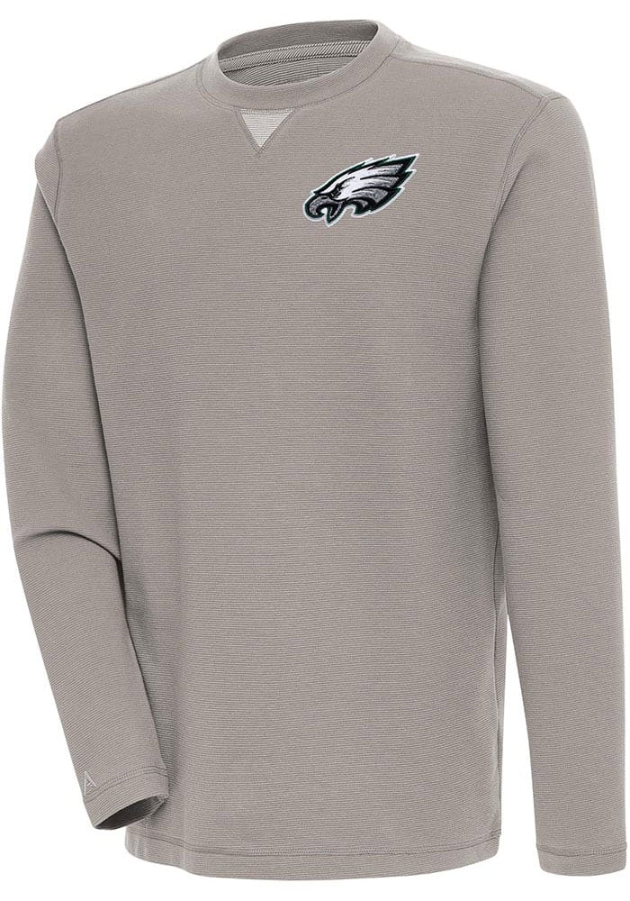 Antigua Philadelphia Eagles Flier Bunker Sweatshirt - Oatmeal