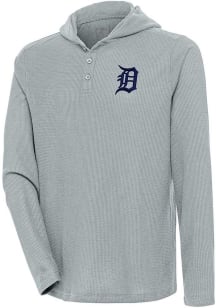 Antigua Detroit Tigers Mens Grey Strong Hold Long Sleeve Hoodie
