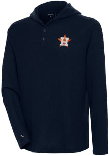 Antigua Houston Astros Mens Navy Blue Strong Hold Long Sleeve Hoodie