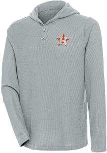 Antigua Houston Astros Mens Grey Strong Hold Long Sleeve Hoodie