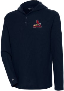 Antigua St Louis Cardinals Mens Navy Blue Strong Hold Long Sleeve Hoodie