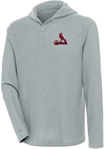 Antigua St Louis Cardinals Mens Grey Strong Hold Long Sleeve Hoodie