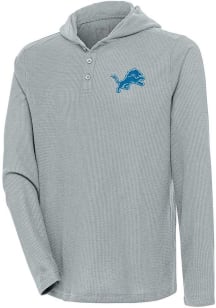 Antigua Detroit Lions Mens Grey Strong Hold Long Sleeve Hoodie