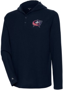 Antigua Columbus Blue Jackets Mens Navy Blue Strong Hold Long Sleeve Hoodie