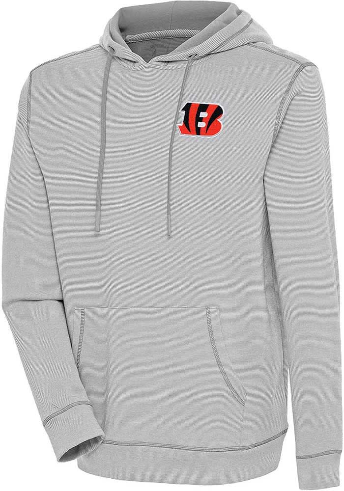 Antigua Cincinnati Bengals Black Axe Bunker Long Sleeve Hoodie, Black, 86% Cotton / 11% Polyester / 3% SPANDEX, Size M, Rally House