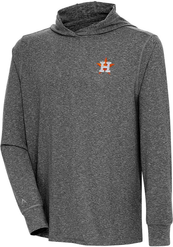 Antigua Houston Astros Black Strong Hold Long Sleeve Hoodie, Black, 100% POLYESTER, Size S, Rally House