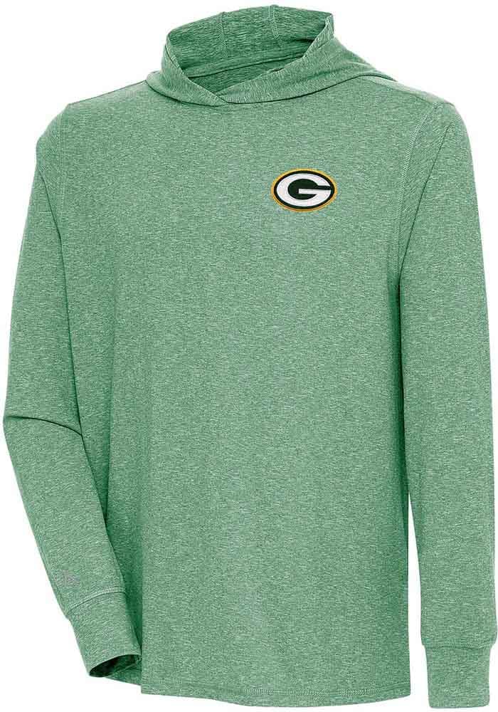 Antigua Green Bay Packers Green Saga Long Sleeve Hoodie, Green, 90 % Polyester / 10% SPANDEX, Size XL, Rally House