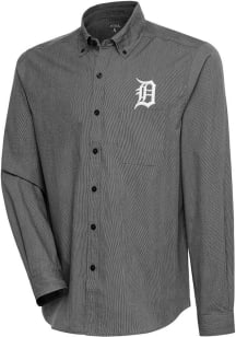 Antigua Detroit Tigers Mens Black Compression Long Sleeve Dress Shirt