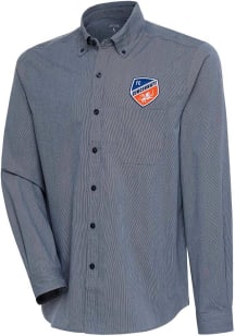 Antigua FC Cincinnati Mens Navy Blue Compression Long Sleeve Dress Shirt