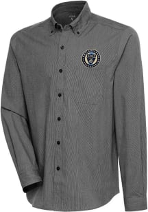 Antigua Philadelphia Union Mens Black Compression Long Sleeve Dress Shirt