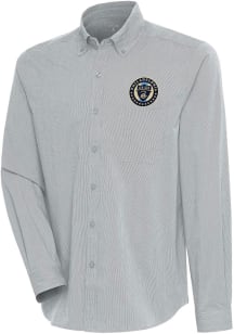 Antigua Philadelphia Union Mens Grey Compression Long Sleeve Dress Shirt