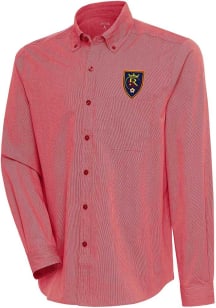 Antigua Real Salt Lake Mens Red Compression Long Sleeve Dress Shirt