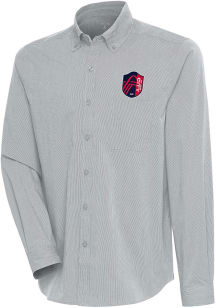 Antigua St Louis City SC Mens Grey Compression Long Sleeve Dress Shirt