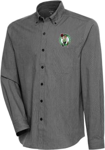 Antigua Boston Celtics Mens Black Compression Long Sleeve Dress Shirt
