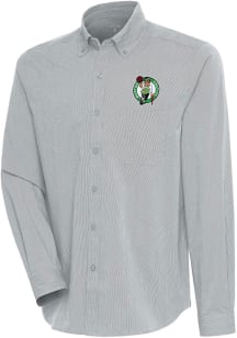 Antigua Boston Celtics Mens Grey Compression Long Sleeve Dress Shirt