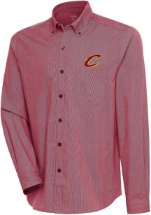 Antigua Cleveland Cavaliers Mens Red Compression Long Sleeve Dress Shirt