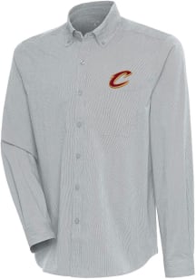 Antigua Cleveland Cavaliers Mens Grey Compression Long Sleeve Dress Shirt