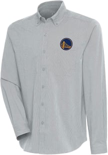Antigua Golden State Warriors Mens Grey Compression Long Sleeve Dress Shirt