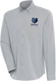 Antigua Memphis Grizzlies Mens Grey Compression Long Sleeve Dress Shirt