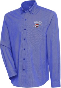 Antigua Oklahoma City Thunder Mens Blue Compression Long Sleeve Dress Shirt