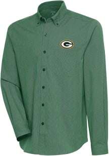 Antigua Green Bay Packers Mens Green Compression Long Sleeve Dress Shirt