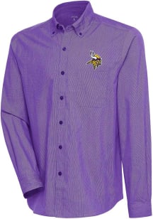 Antigua Minnesota Vikings Mens Purple Compression Long Sleeve Dress Shirt
